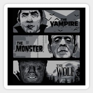 The Vampire The Monster and The Wolf Magnet